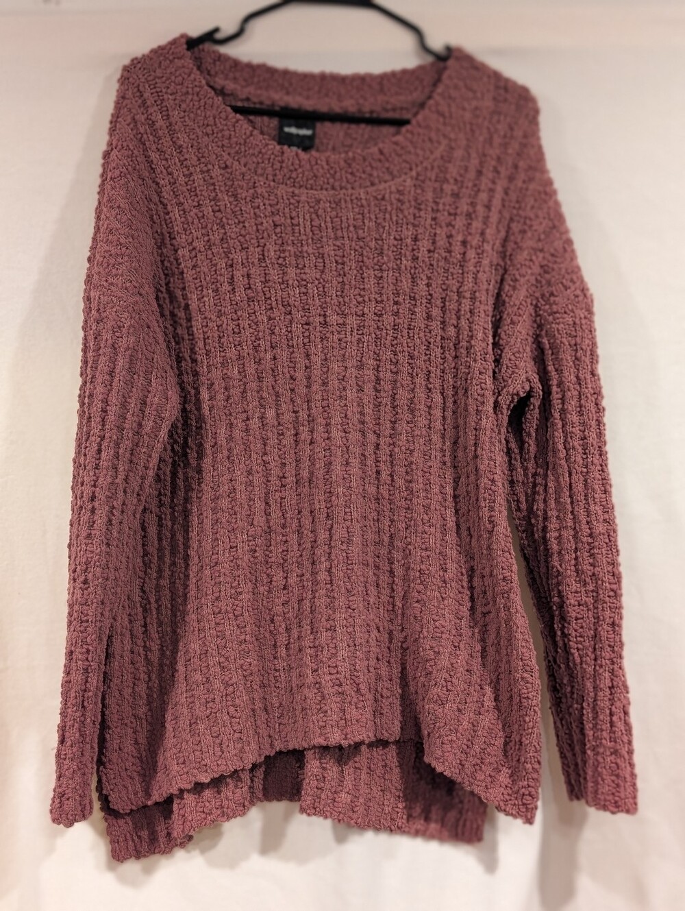 Wallpapher Mauve Chenille Knit Oversized Pullover Sweater XXL